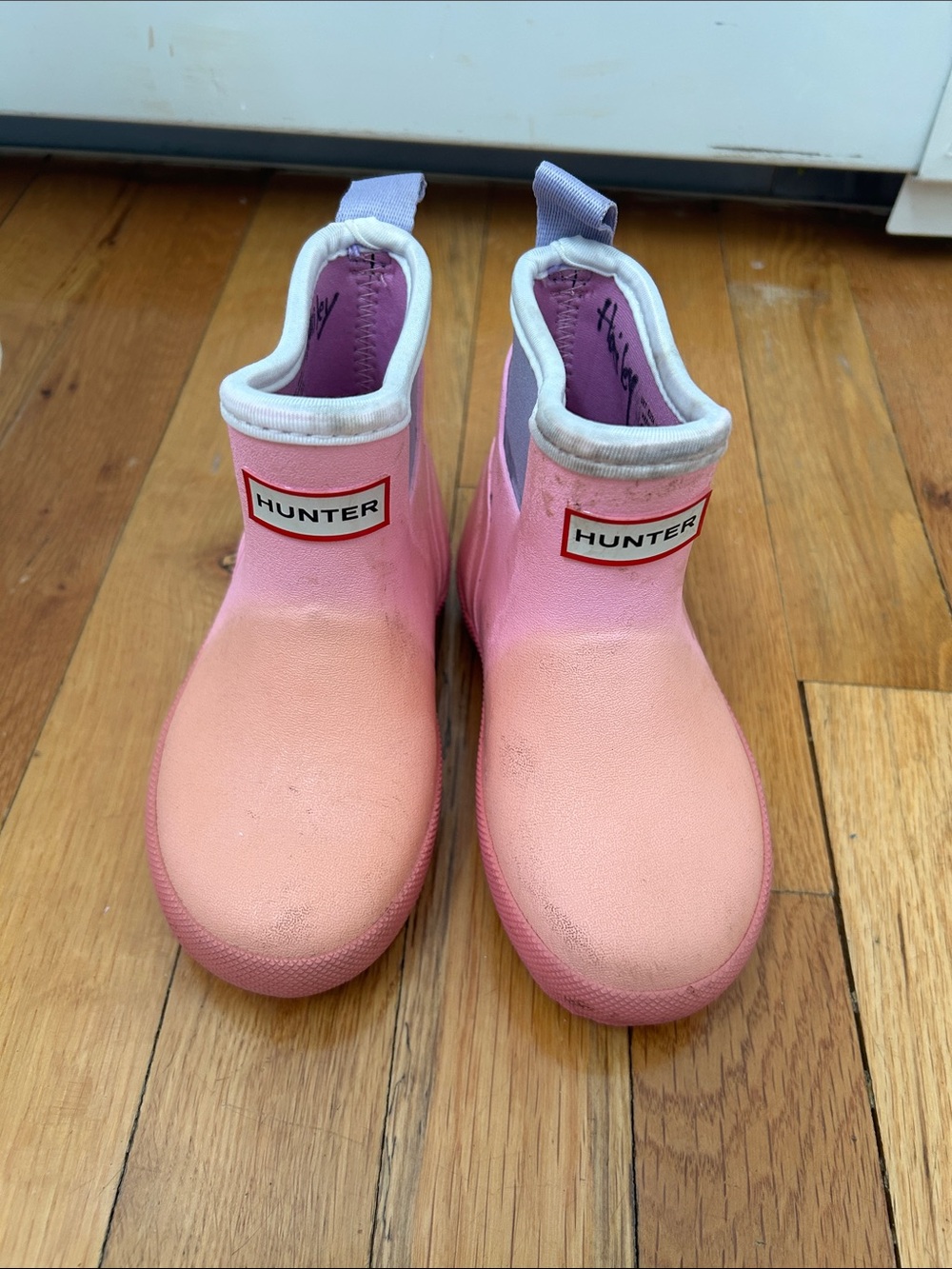 Hunter Kids Pink Pull-On Chelsea Rain Boots